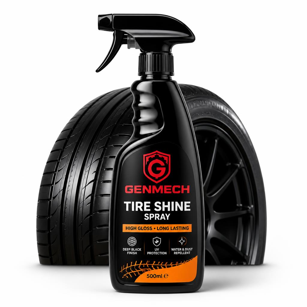 GENMECH Black Phantom 500 ml — Tires & Trim product bottle, front view